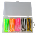 31-piece soft bait lure set with dual-color T-tail screws, artificial bait for perch and bass fishing, wholesale